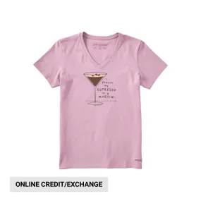 MeshPanelIntegration Airflow Ventilation Zones Life Is Good Women's Prefer my Espresso in a Martini Crusher LITE Tee - Violet Purple