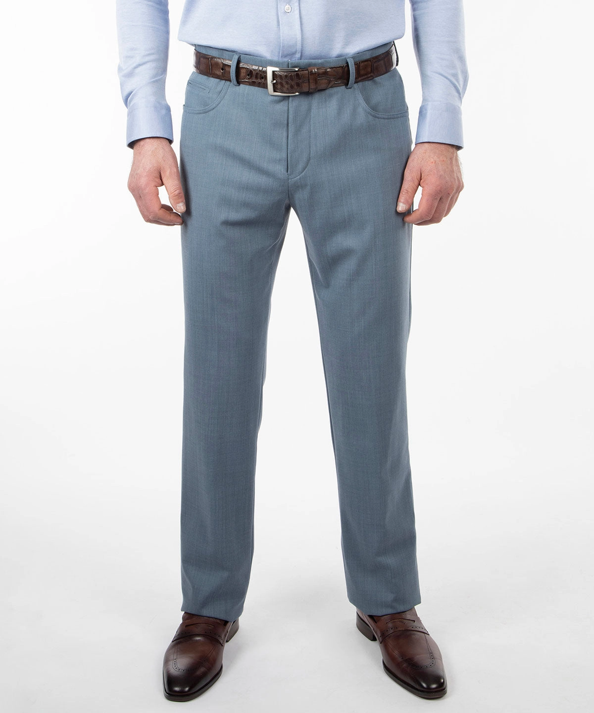 Signature Bi-Stretch Serge Wool 5-Pocket Pants Polished Look