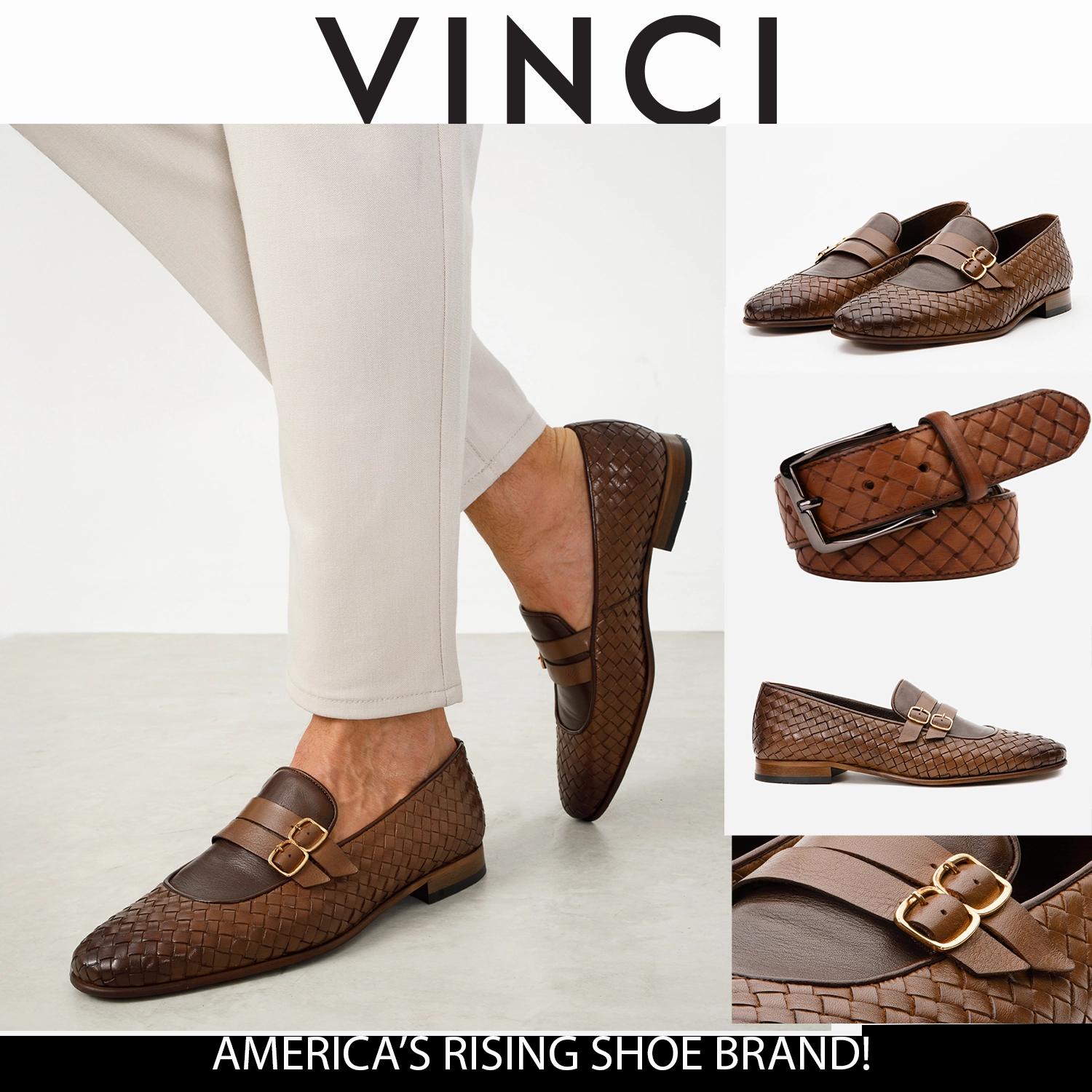 City Hike The Vatra Tan Woven Double Monk Strap Men Shoe