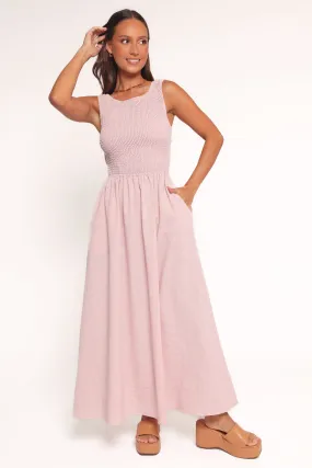 Lillie Maxi Dress - Pale Pink Chilly Weather Comfort