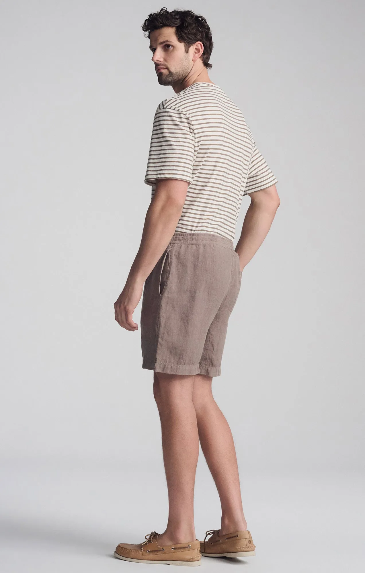 LINEN POCKET SHORTS IN BRINDLE Travel Friendly