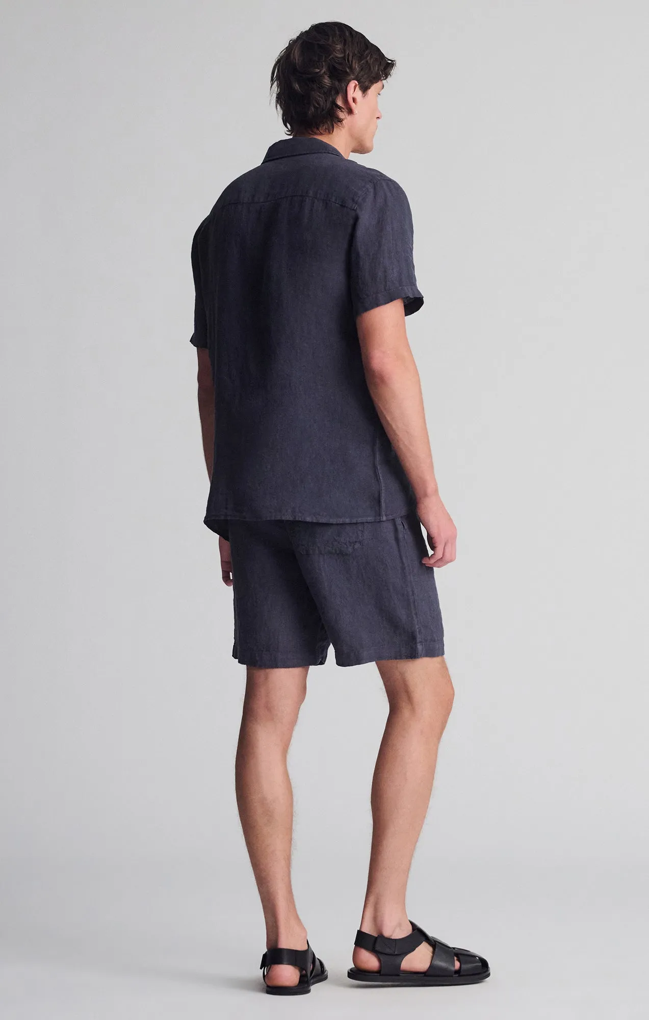 LINEN SHORT SLEEVE SHIRT IN PERISCOPE Comfy Look