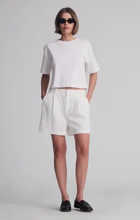 LINEN SHORTS IN ANTIQUE WHITE shorts set Quick Move