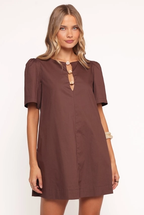 Lirael Mini Dress - Espresso Fashion Look Flattering Style Fit
