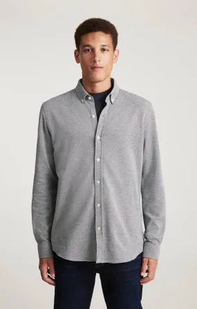 Classic Fit Street Wear LONG SLEEVE BUTTON-DOWN SHIRT IN TOTAL ECLIPSE