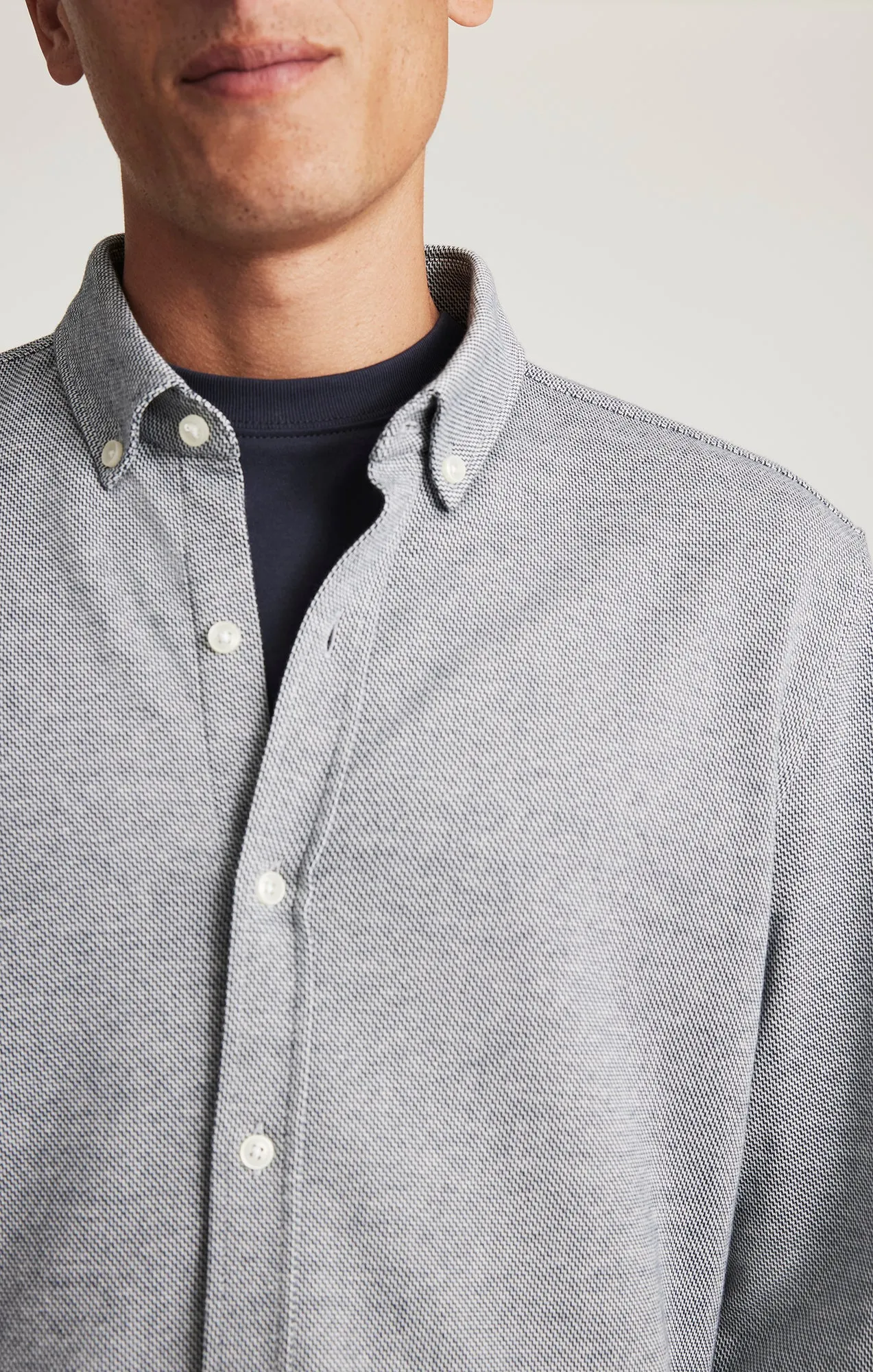 LONG SLEEVE BUTTON-DOWN SHIRT IN TOTAL ECLIPSE Layered Design