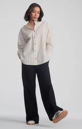 Picnic Outfit Smart Casual LONG SLEEVE BUTTON-UP SHIRT IN ANTRASIT STRIPE