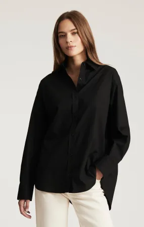 LONG SLEEVE BUTTON-UP SHIRT IN BLACK Holiday Style Neutral Colors