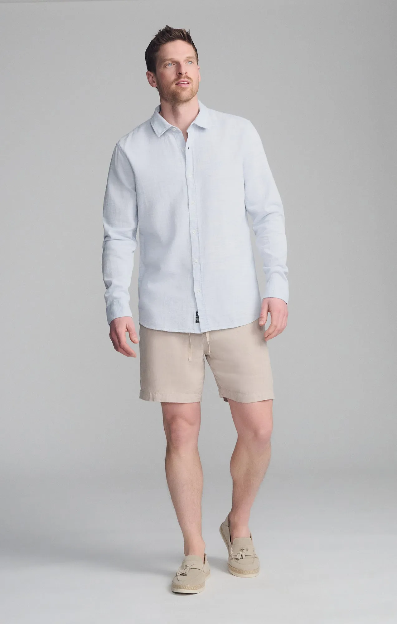LONG SLEEVE BUTTON-UP SHIRT IN BLUE YONDER Cruise Collection