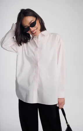 LONG SLEEVE BUTTON-UP SHIRT IN SHRINKING VIOLET Everyday Wear Easy Comfort