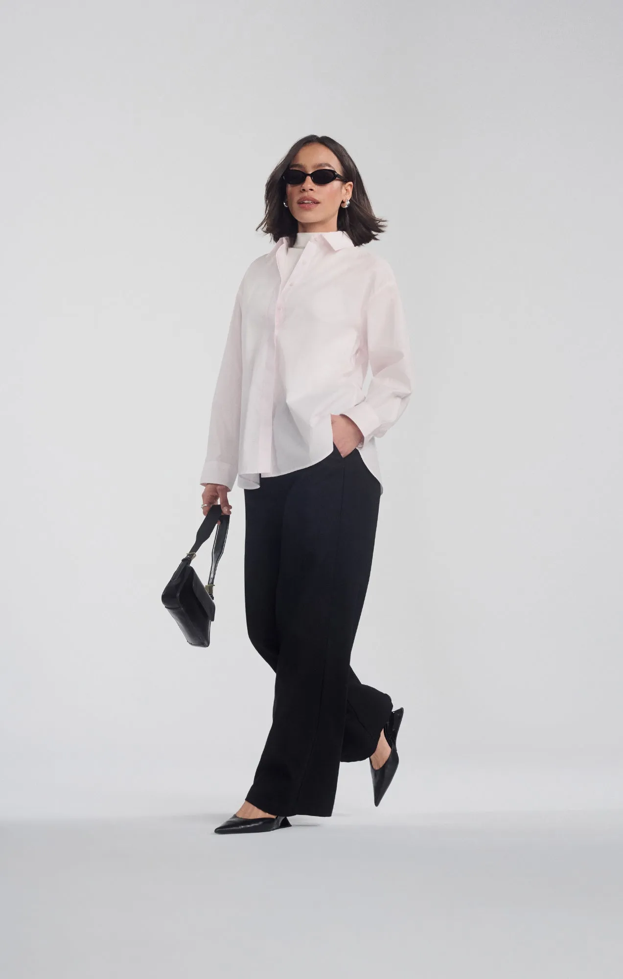 Day-To-Night Wear Loose Comfort LONG SLEEVE BUTTON-UP SHIRT IN SHRINKING VIOLET