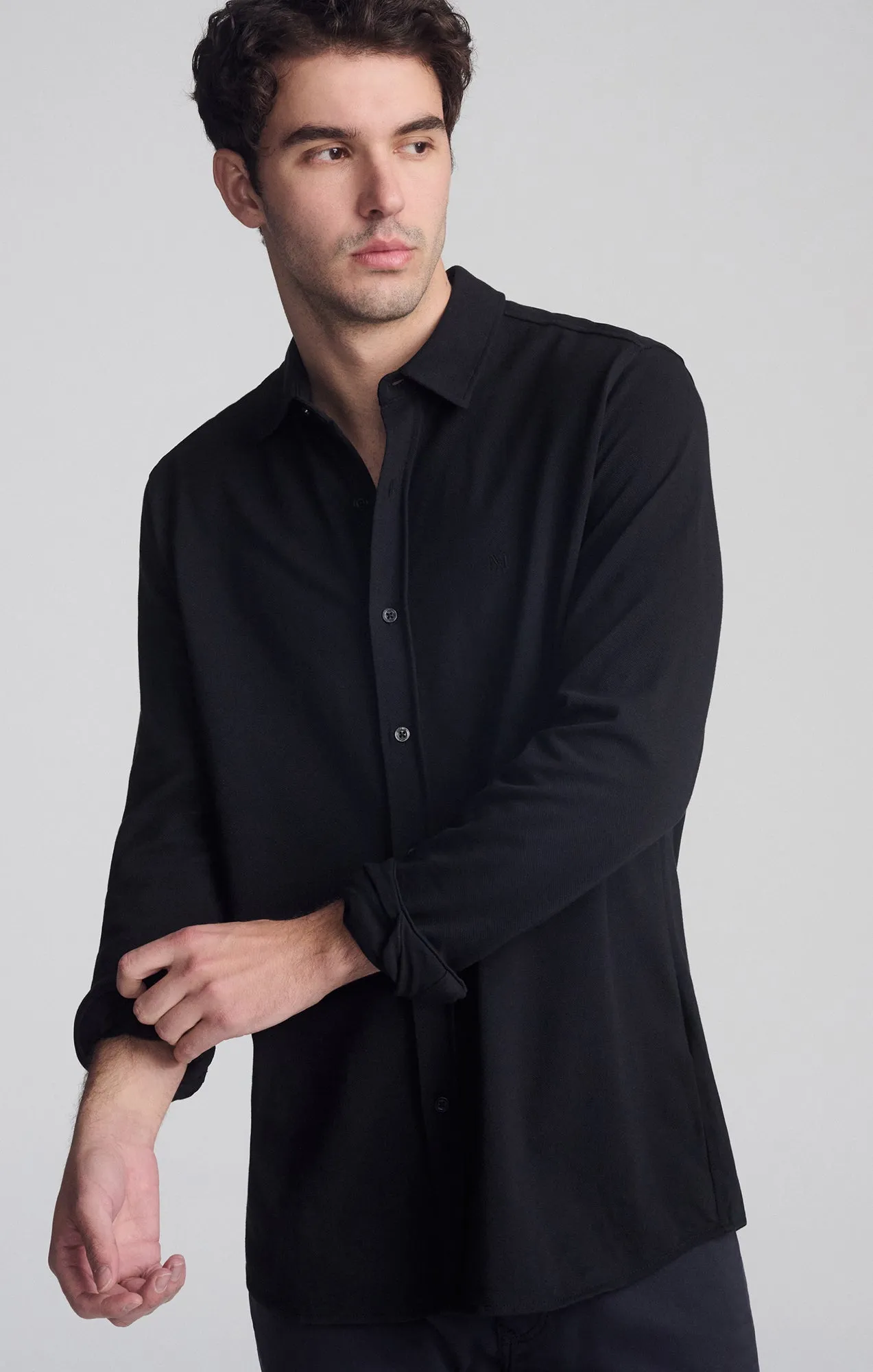 Breathable Layer LONG SLEEVE DRESS SHIRT IN BLACK