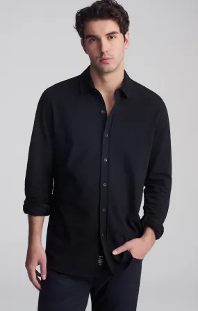 Student Essential Stylish Design LONG SLEEVE DRESS SHIRT IN BLACK