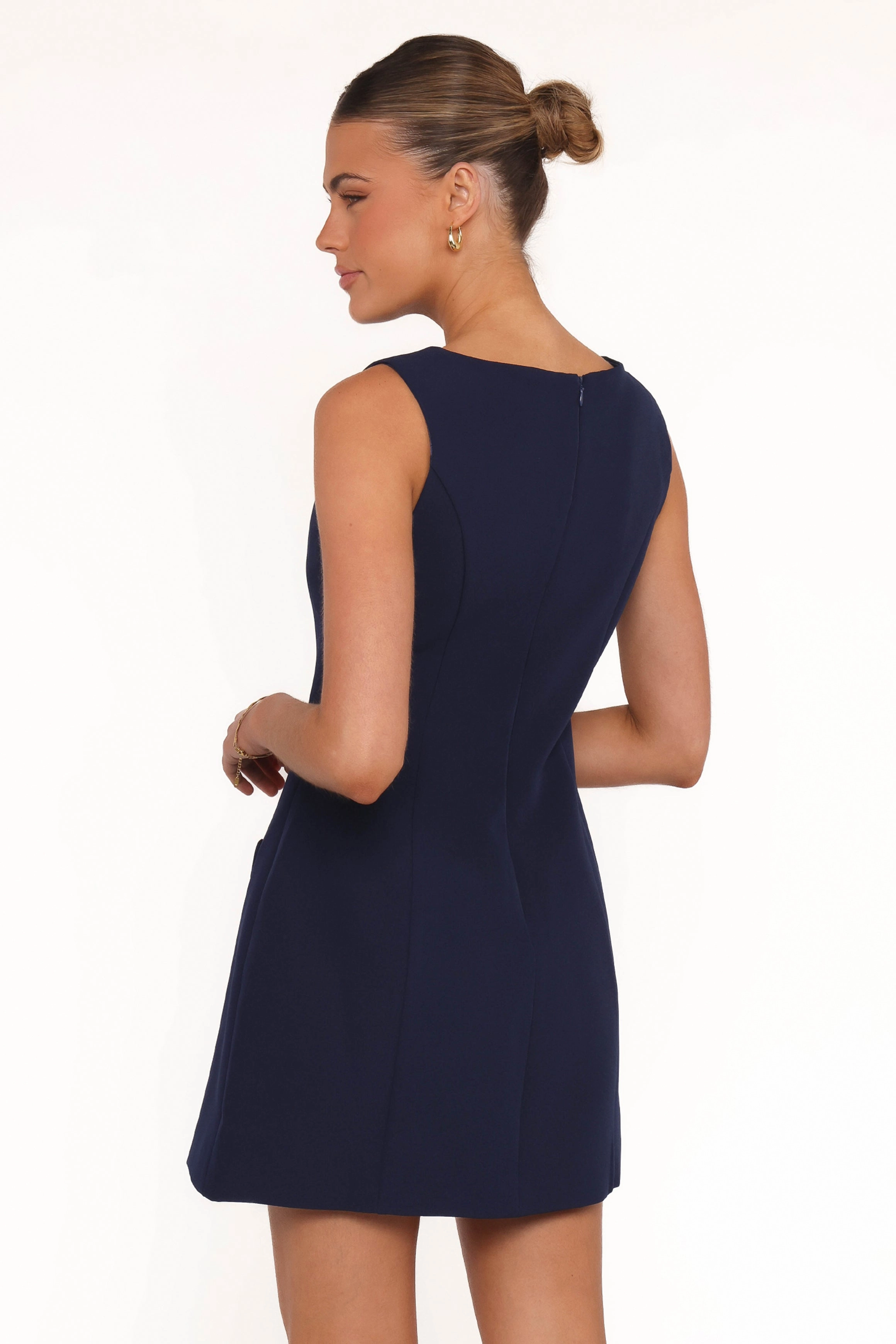Lorne Sleeveless Mini Dress - Navy Smooth Vibes Shade Glow