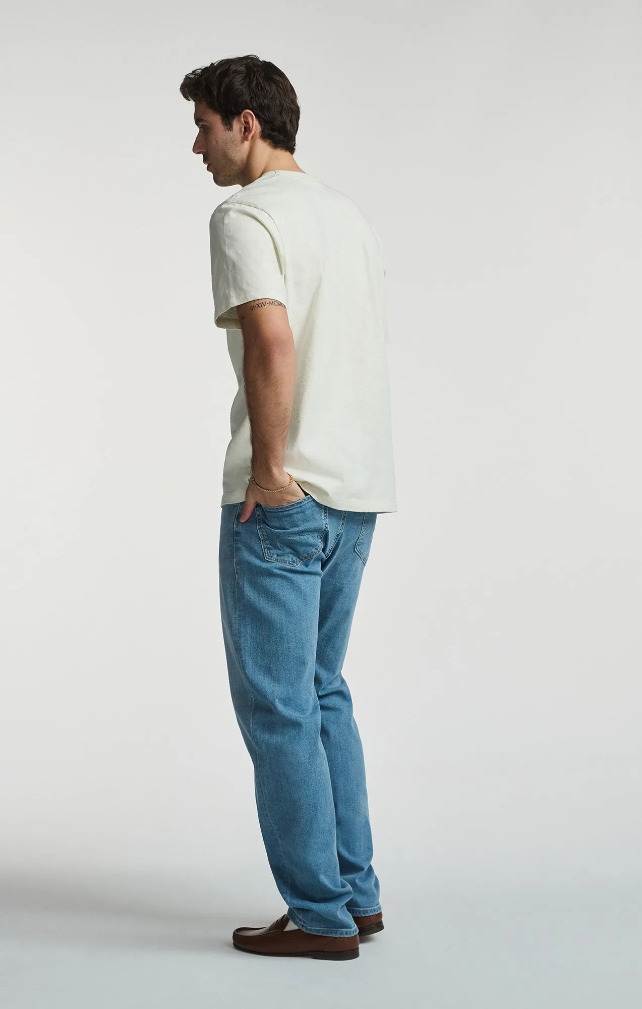 Neutral Color Non Irritating Tags SLUB SHORT SLEEVE T-SHIRT IN FOGGY DEW