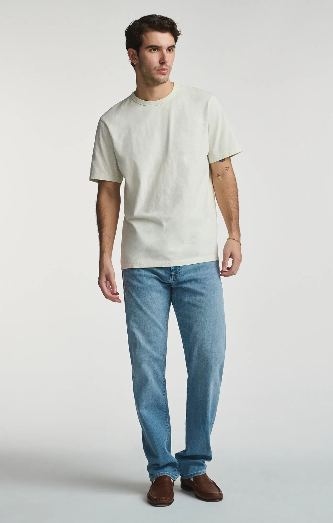 Casual and cool SLUB SHORT SLEEVE T-SHIRT IN FOGGY DEW