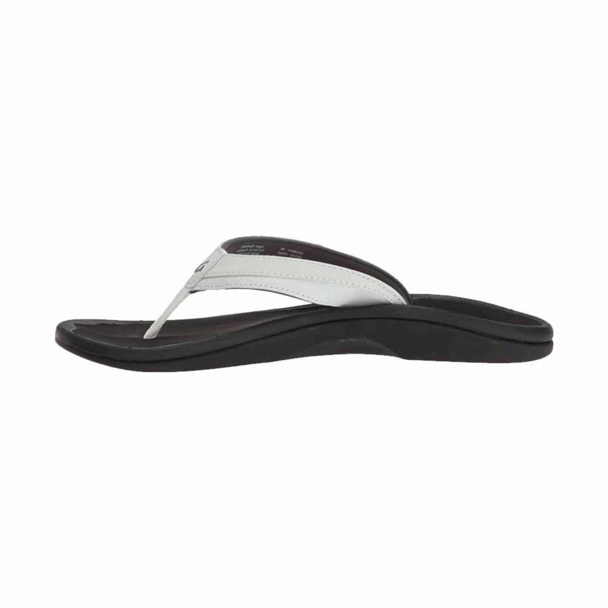 OluKai Women's Ohana Sandals - White/Black Non Marking Tread Weekend Fit