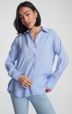 LUXE TOUCH BUTTON-UP SHIRT IN LAVENDER LUSTRE Gift Idea