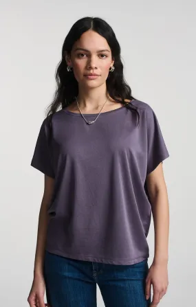 LUXE TOUCH TENCEL? BOAT NECK T-SHIRT IN CADET Weekend Comfort Wear Casual Active Wear