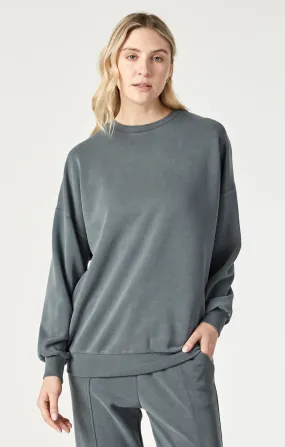 bead accents Relaxed Layers LUXE TOUCH TENCEL? SWEATSHIRT IN URBAN CHIC