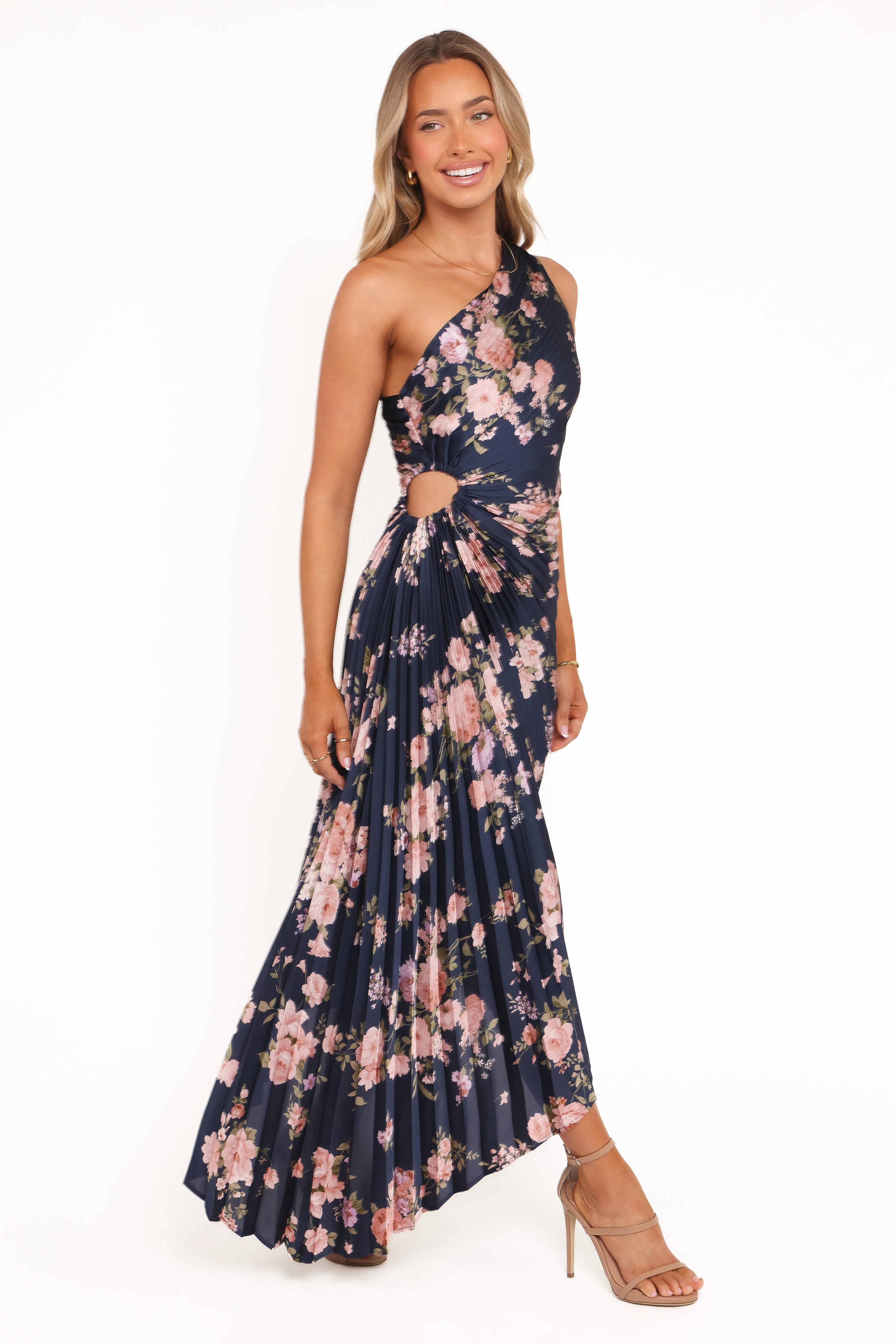 Everyday Piece Kleo One Shoulder Maxi Dress - Navy Floral