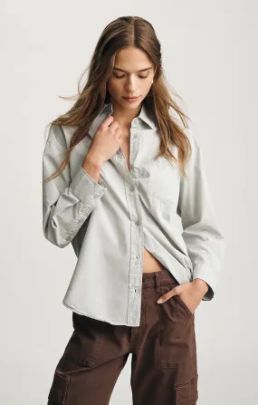 LONG SLEEVE BUTTON-UP SHIRT IN HIGH-RISE Premium Finish