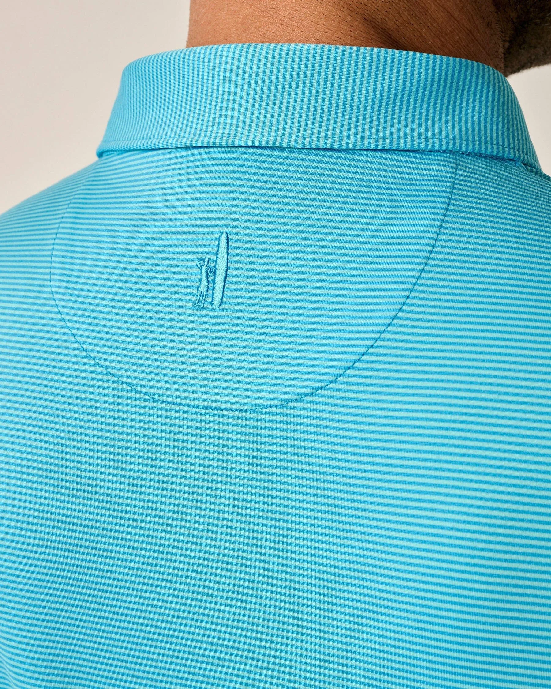 Lyndonn Stripe Jersey Polo - Majorca and Tarpon Refined Layer Flatlock stitching