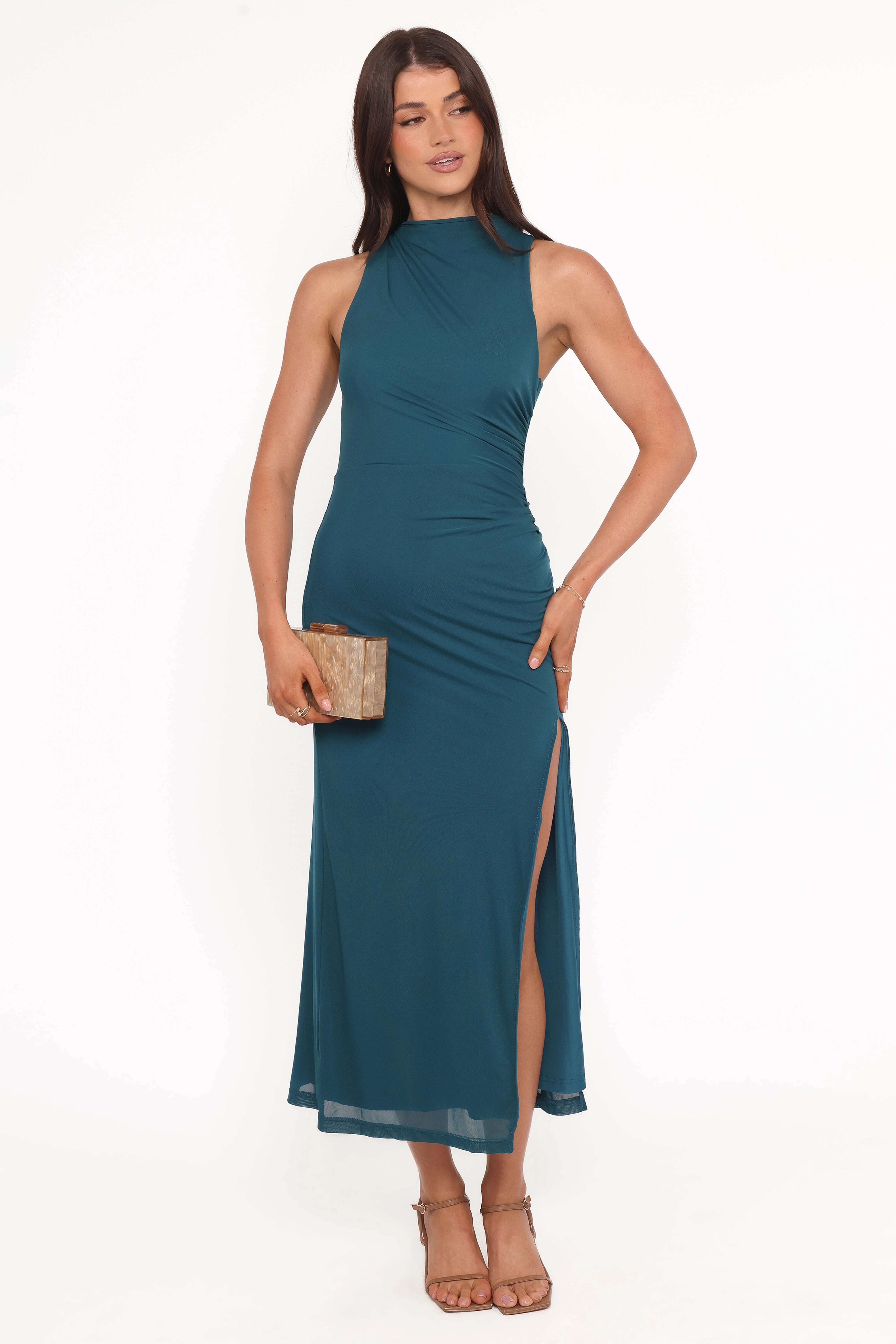 Flattering Shape Look Warm Base Hayven Midi Dress - Teal