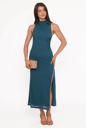 Flattering Shape Look Warm Base Hayven Midi Dress - Teal