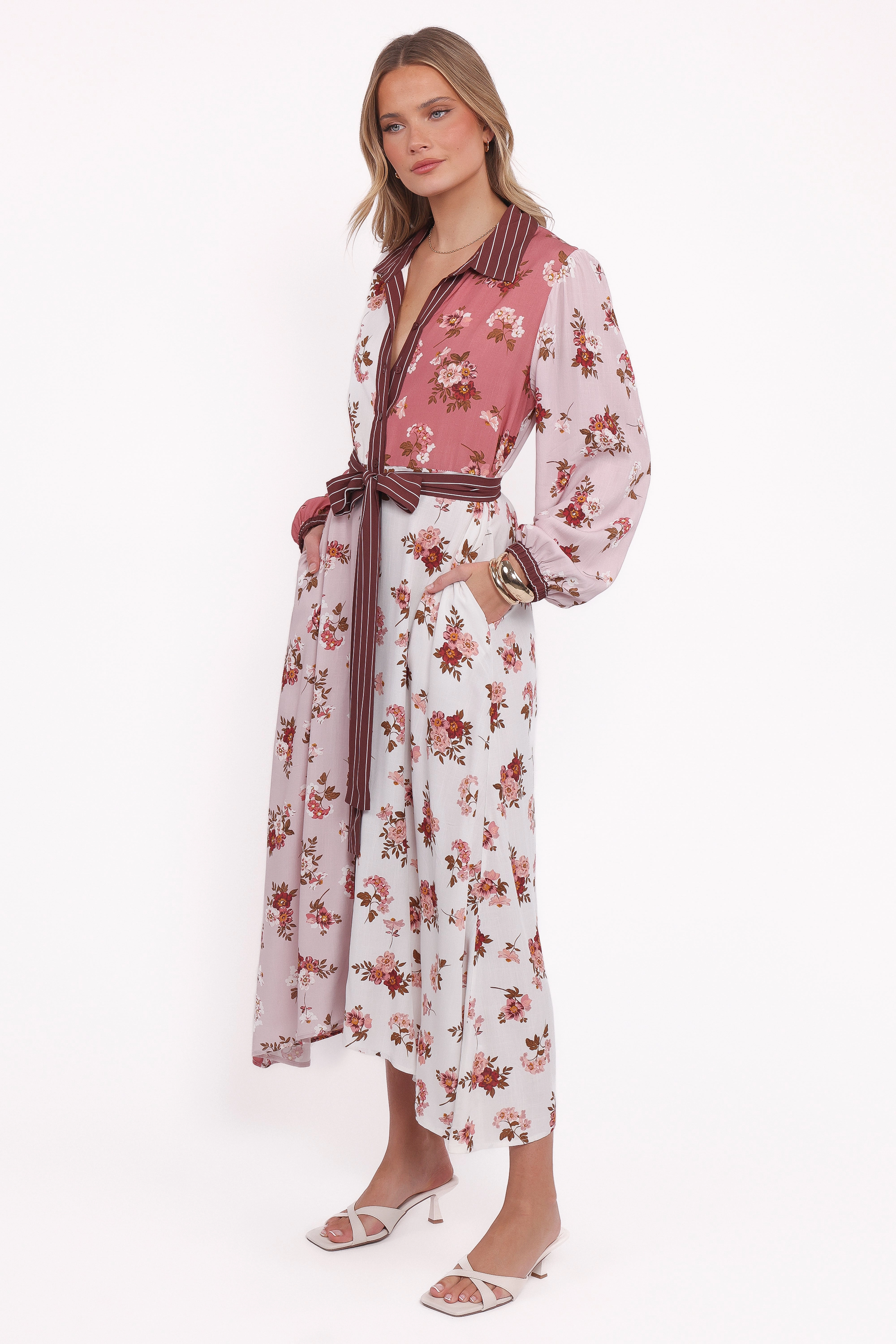 Bold Statement Maiden Long Sleeve Midi Dress - First Blush