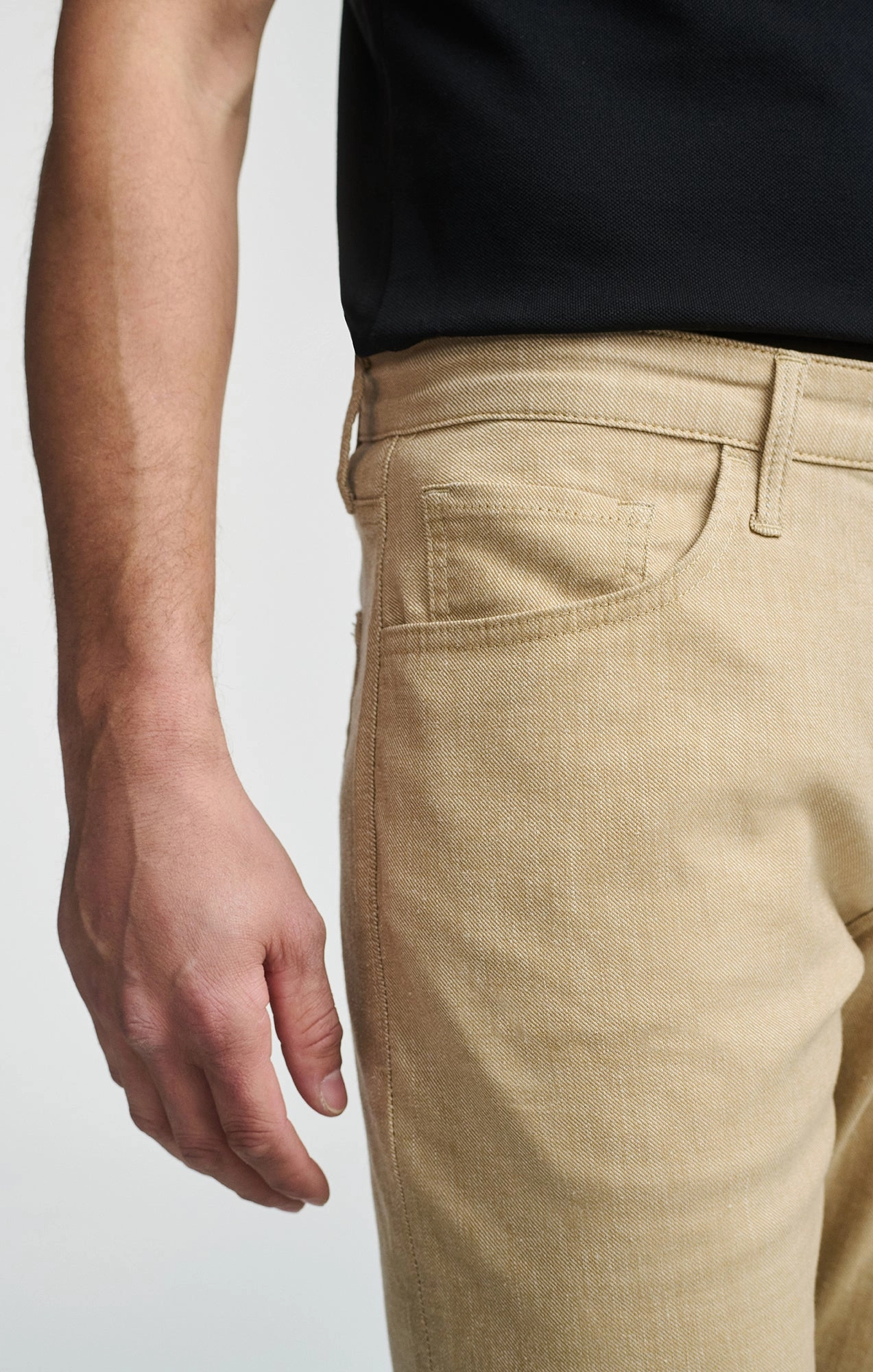 MARCUS SLIM STRAIGHT LEG IN BEIGE LINEN QuickReleaseFastenings