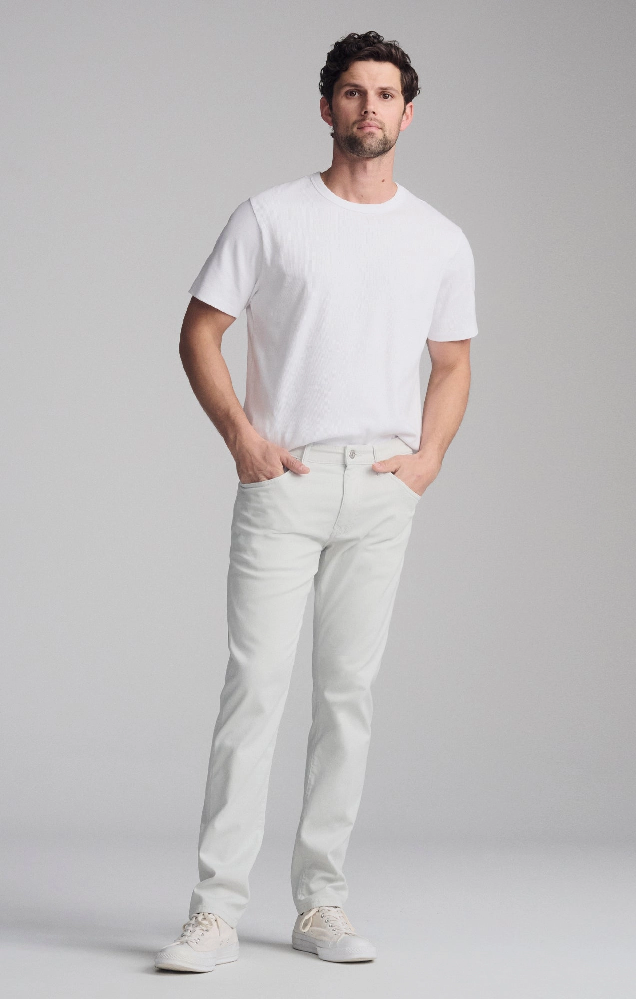 MARCUS SLIM STRAIGHT LEG IN BONE CITY Blackout fabric