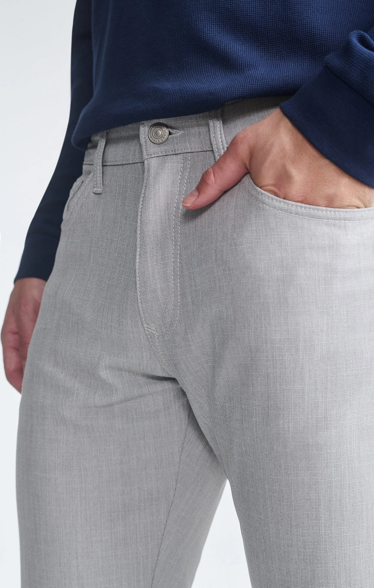 MARCUS SLIM STRAIGHT LEG IN BONE CROSS HATCH TWILL Rugged Fit SecureCargoPockets