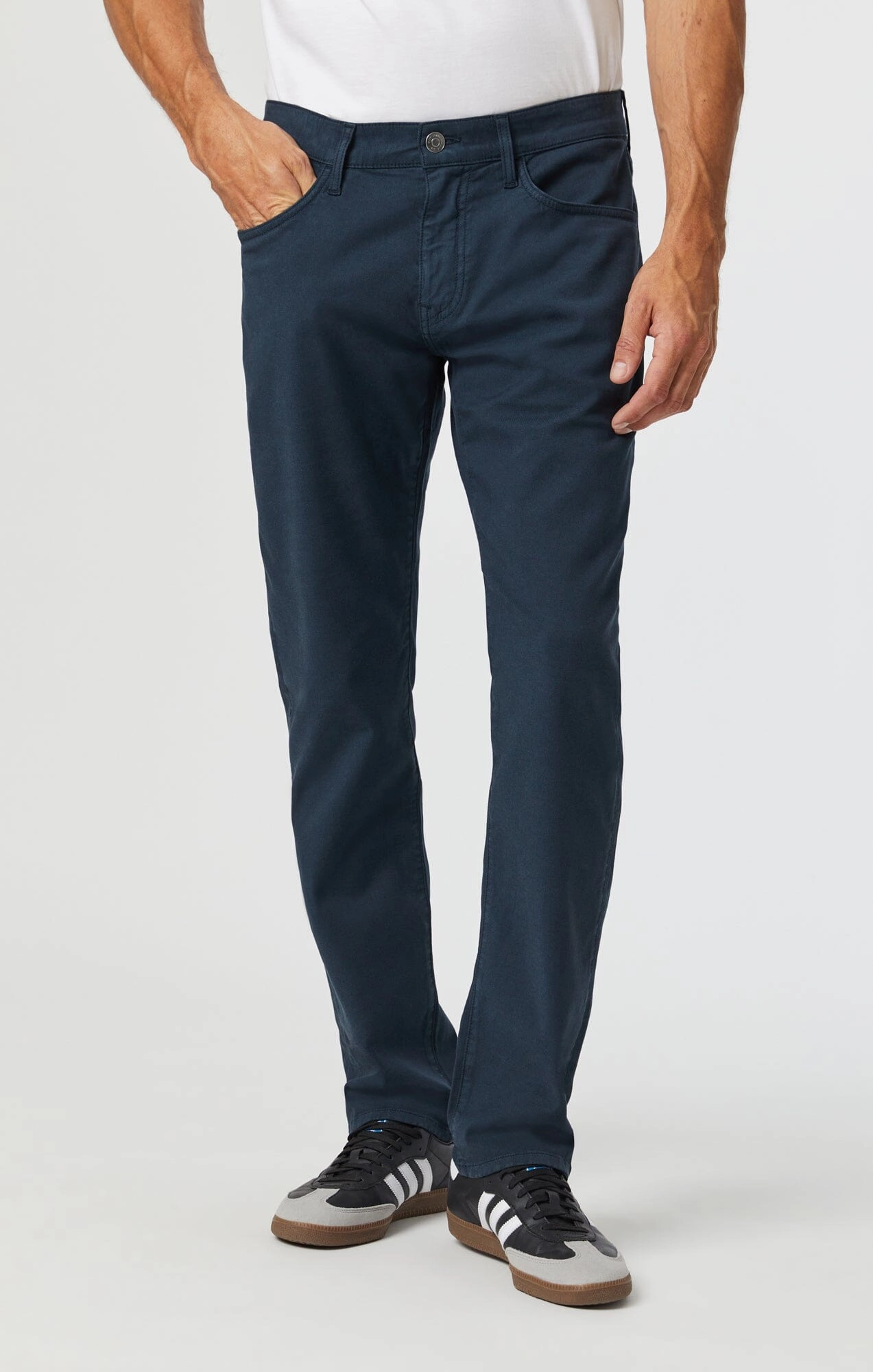 Abrasion Proof Reinforcements Soft Touch Material MARCUS SLIM STRAIGHT LEG IN DARK NAVY LUXE TWILL