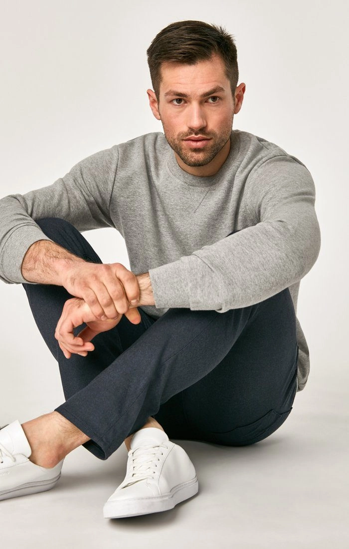 MARCUS SLIM STRAIGHT LEG IN NAVY FEATHER TWEED DurablePolyester Comfortable Cut