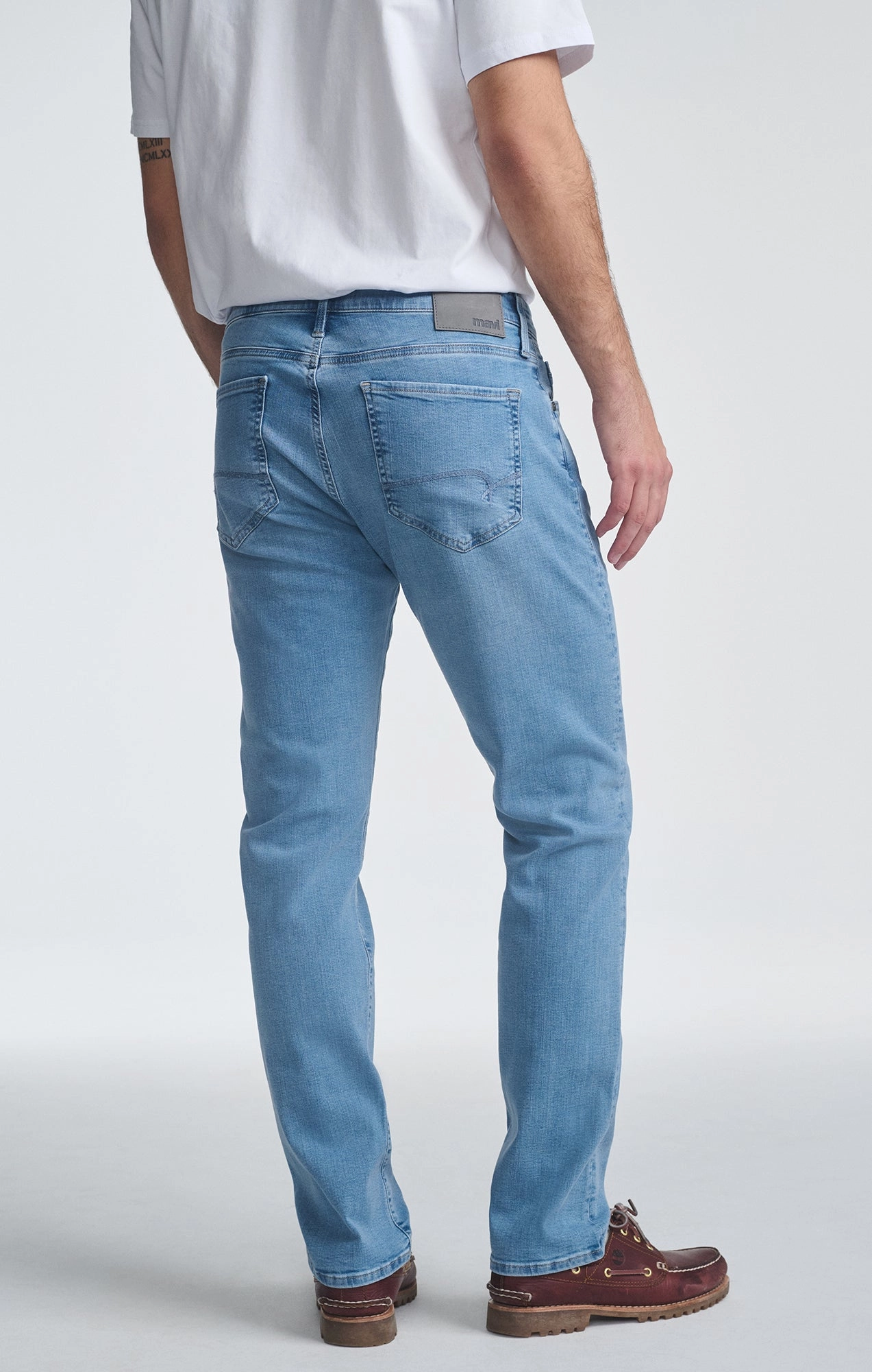 All Day Wear Minimalist Styling MARCUS SLIM STRAIGHT LEG IN SKY ORGANIC VINTAGE