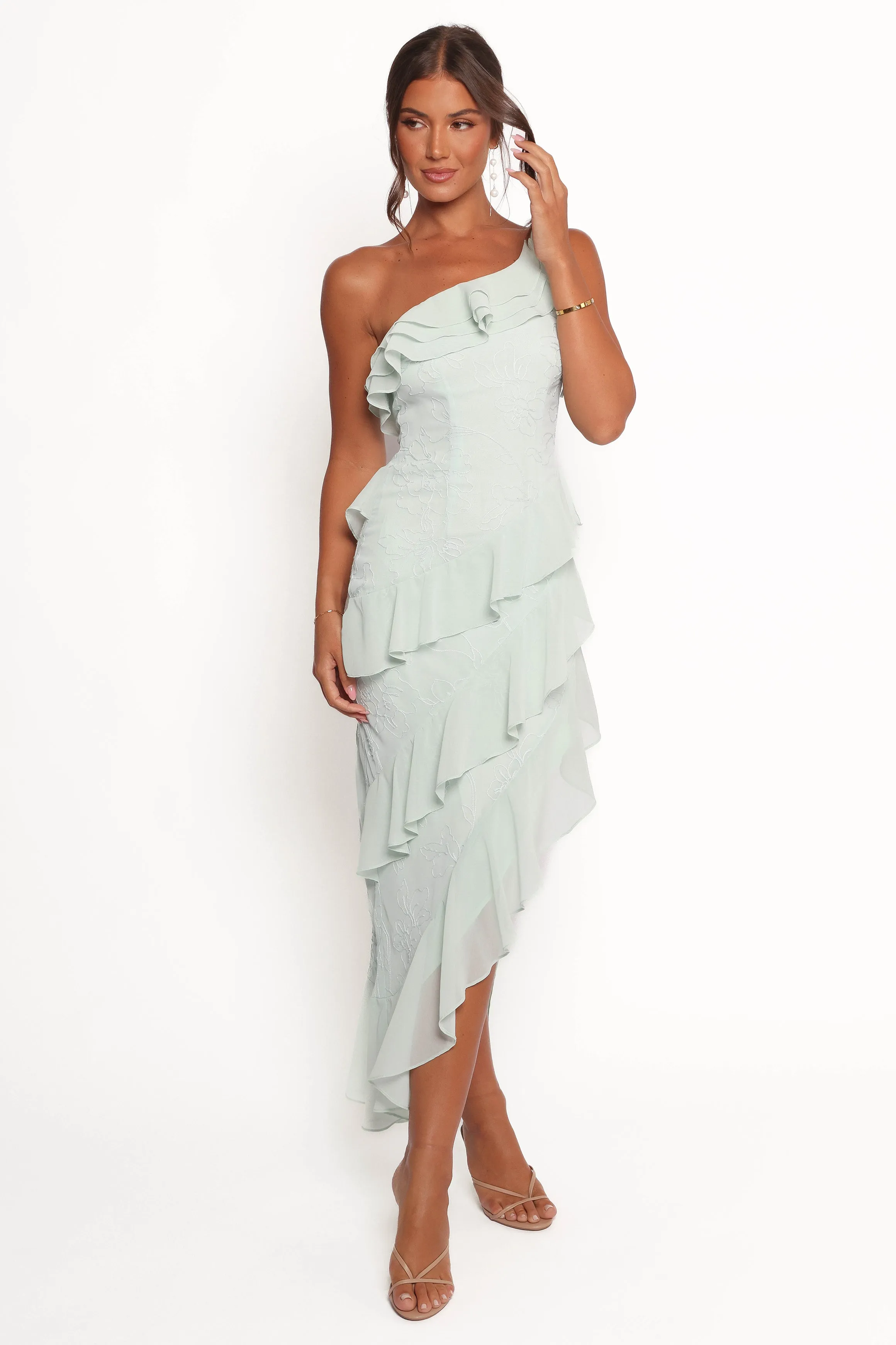 Marion Maxi Dress - Sage Green Perfect Layers Sleek Waistband