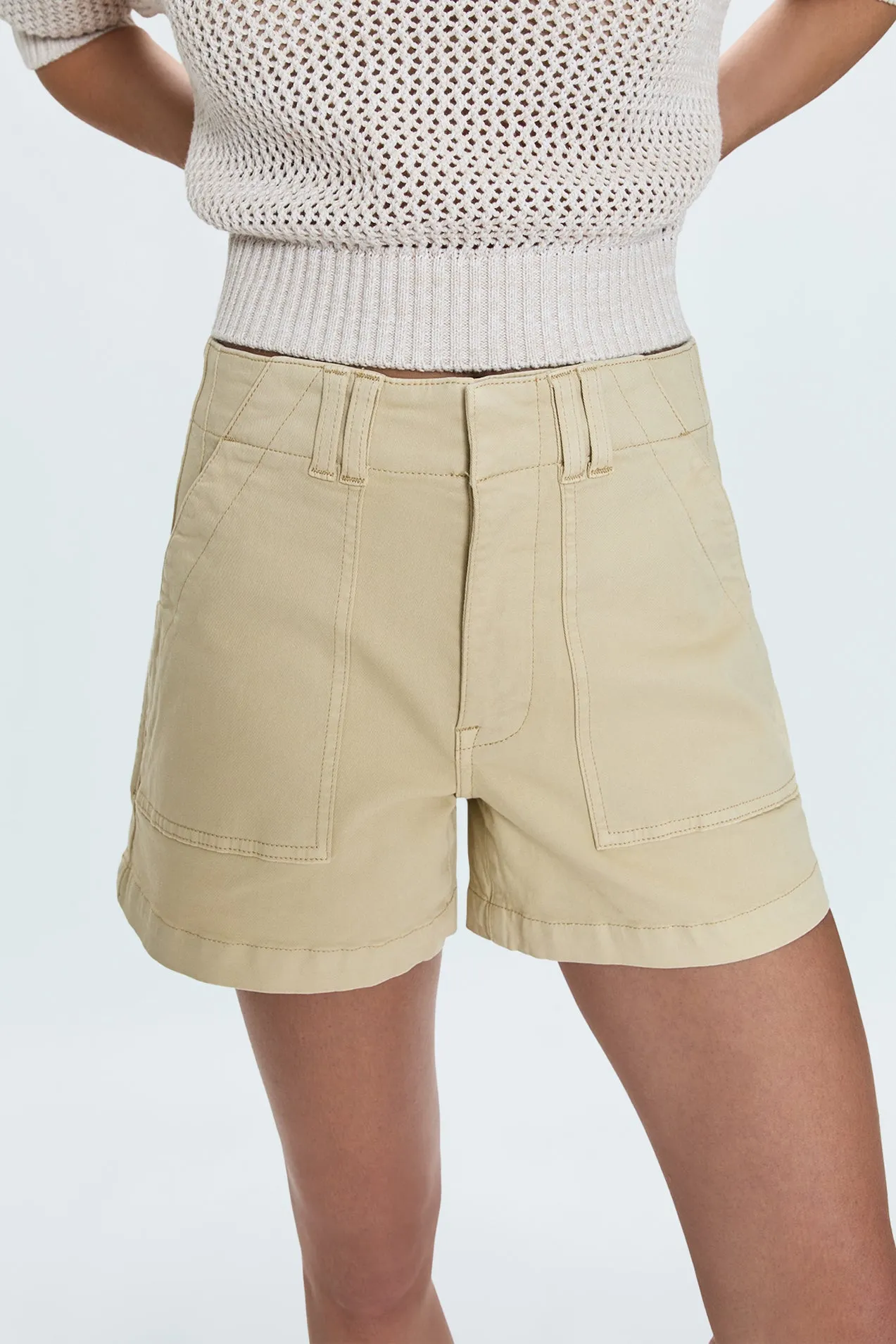 Chill Vibe Marissa High Rise Utility Short - Custard Yellow