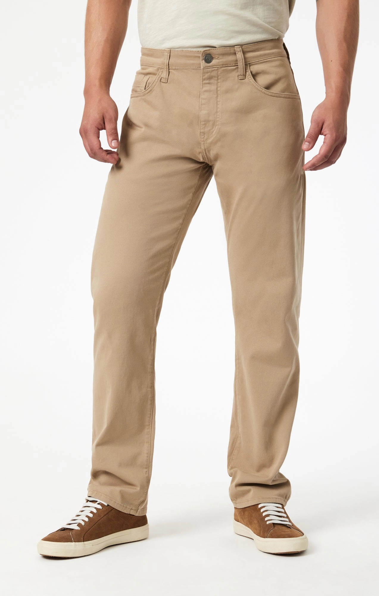 MATT RELAXED STRAIGHT LEG IN KHAKI CASUAL TWILL Lightweight Fabric Cropped hem