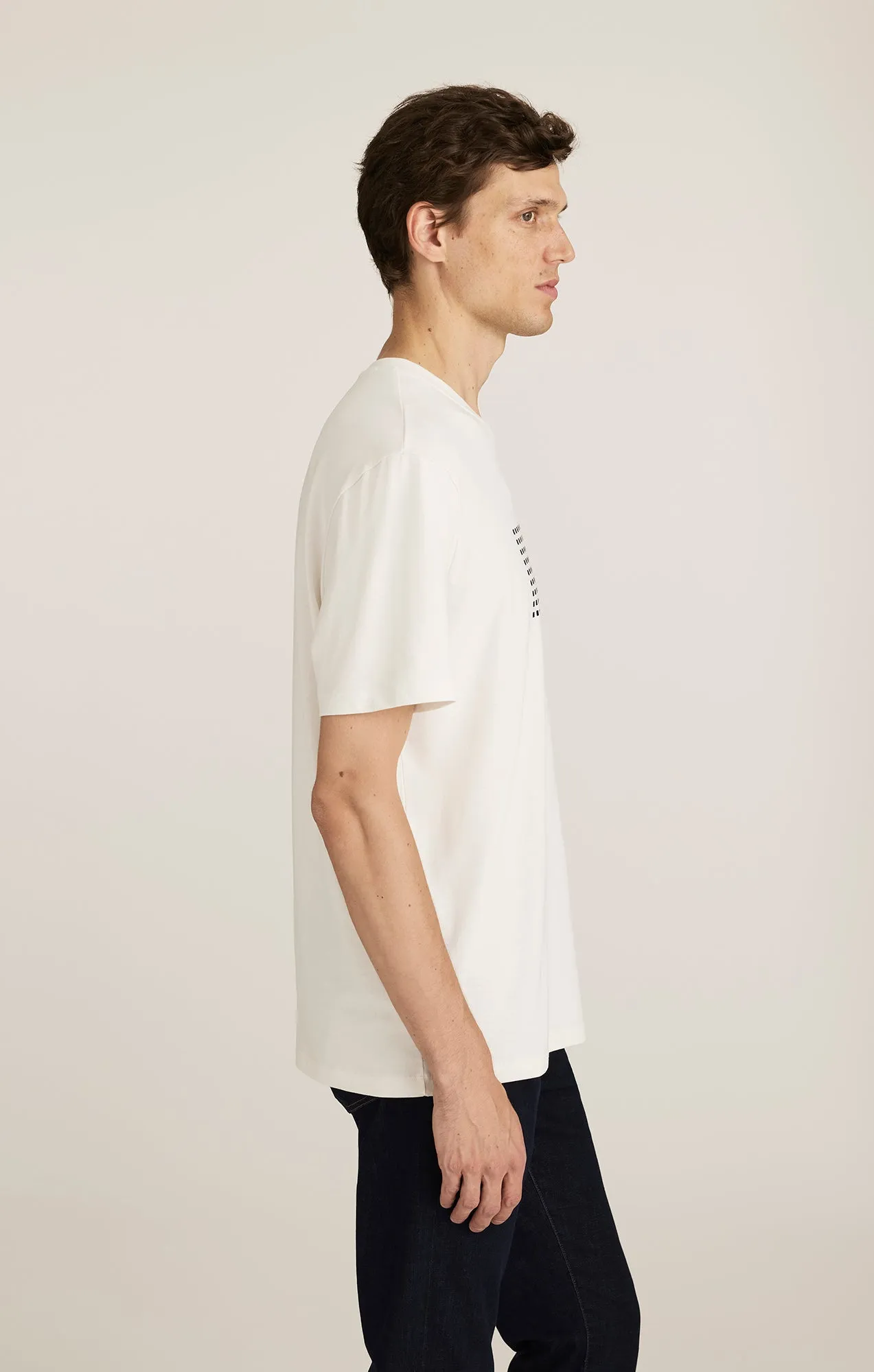 semi-formal style MAVI LOGO T-SHIRT IN ANTIQUE WHITE