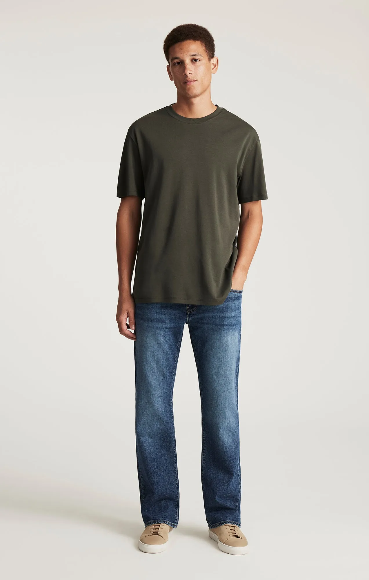 Lightweight Material MAVI LOGO T-SHIRT IN BELUGA