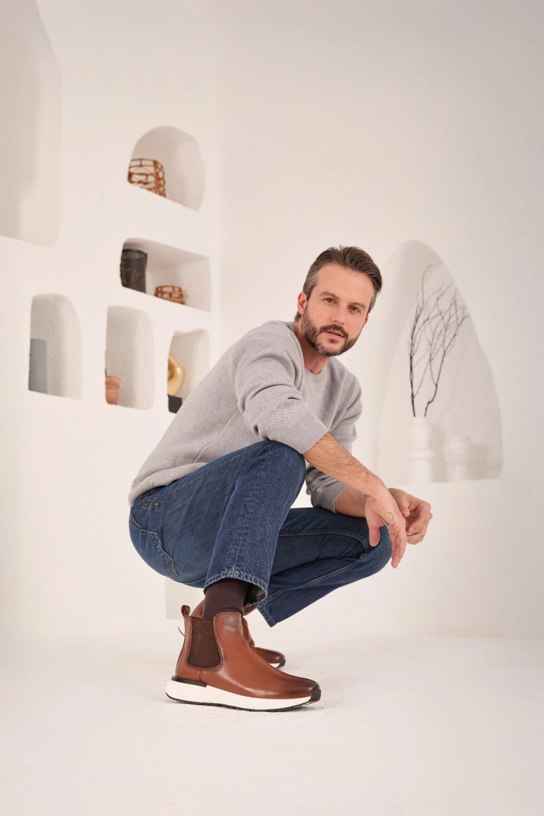 Shock dispersion The Apex Tan Leather Men Chealsea Boot