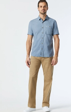 MAX WIDE LEG IN BRITISH KHAKI TWILL LowProfileTopstitching Tough Stretch