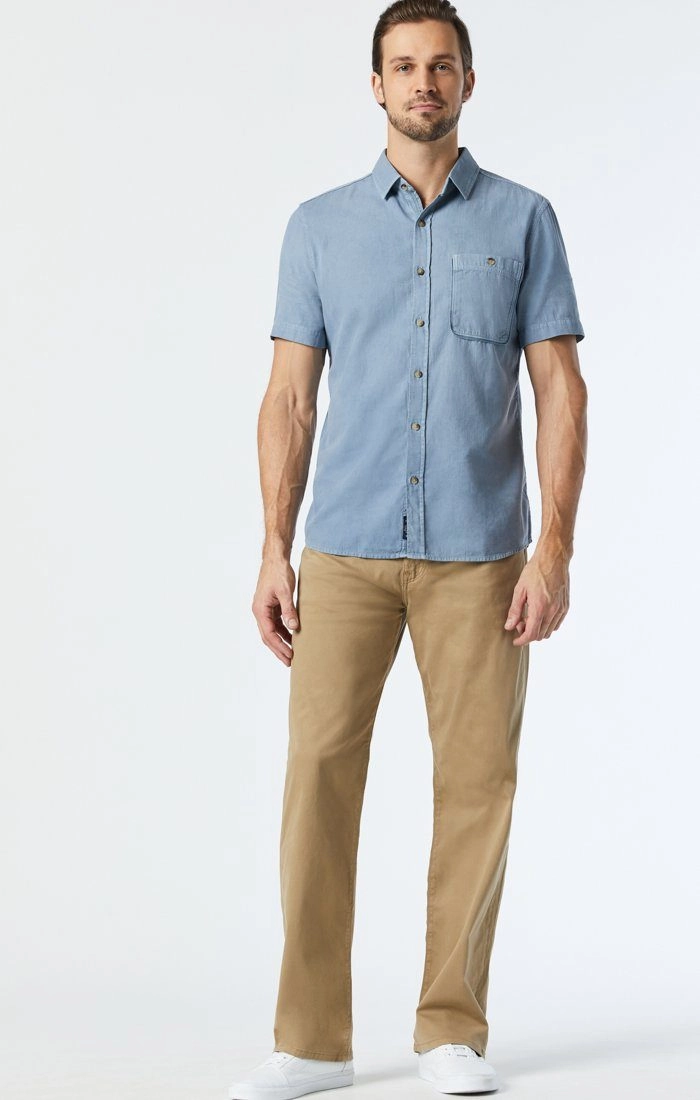 MAX WIDE LEG IN BRITISH KHAKI TWILL LowProfileTopstitching Tough Stretch