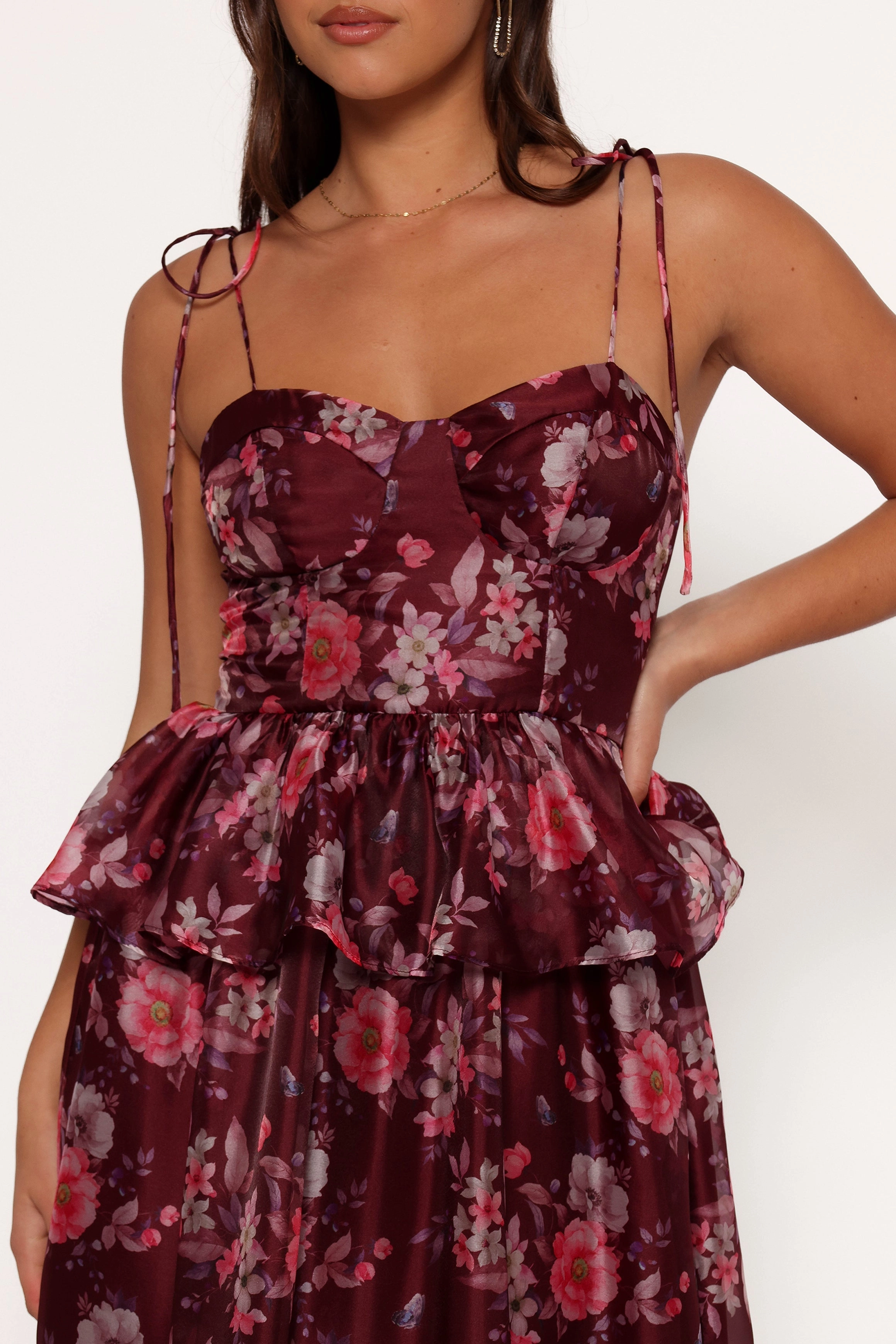 Mazy Midi Dress - Purple/Magenta Breezy Mood Party Perfect