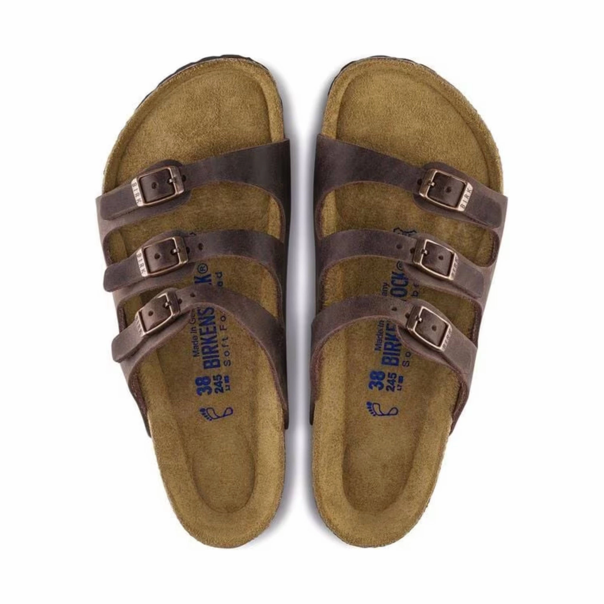 Birkenstock Florida Soft Footbed Sandal - Oiled Leather Habana Toe Protection