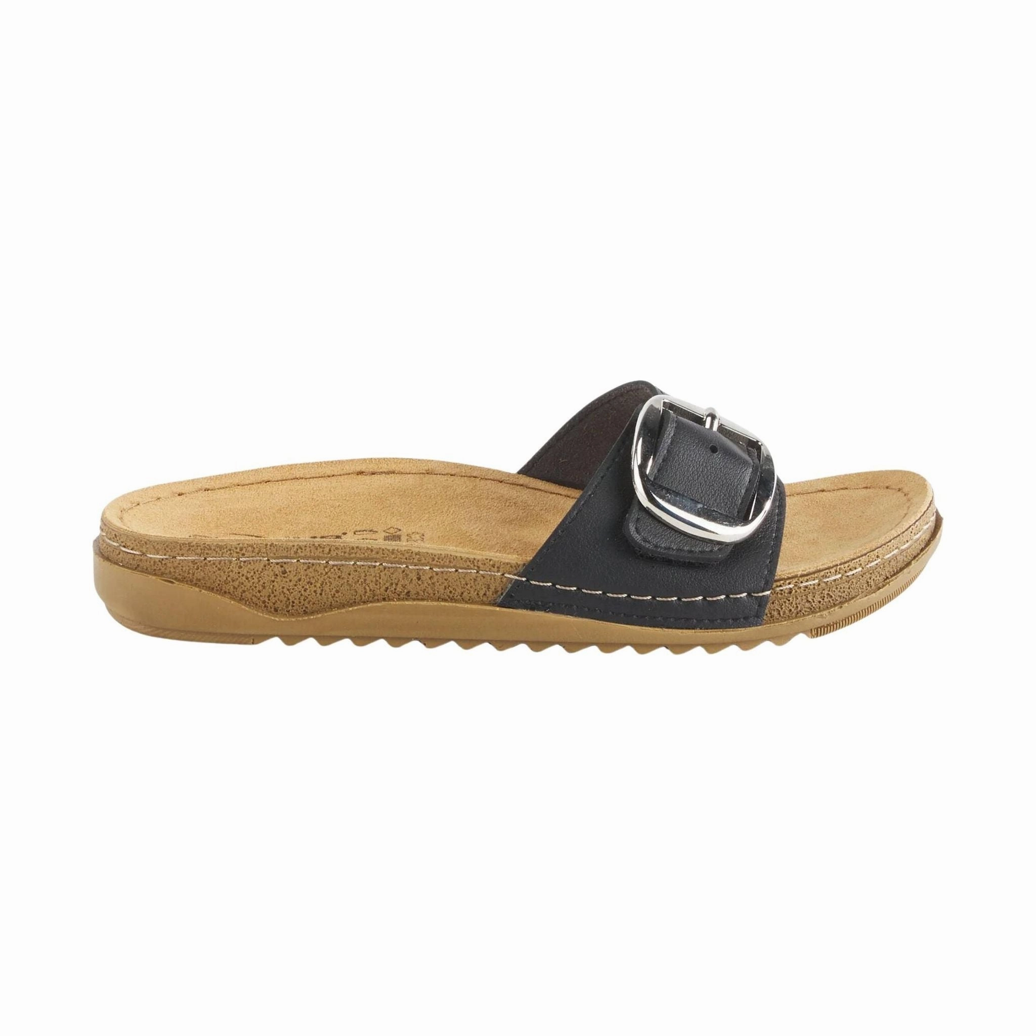Flexus Women's Baronca Sandal - Black stain resistant coating