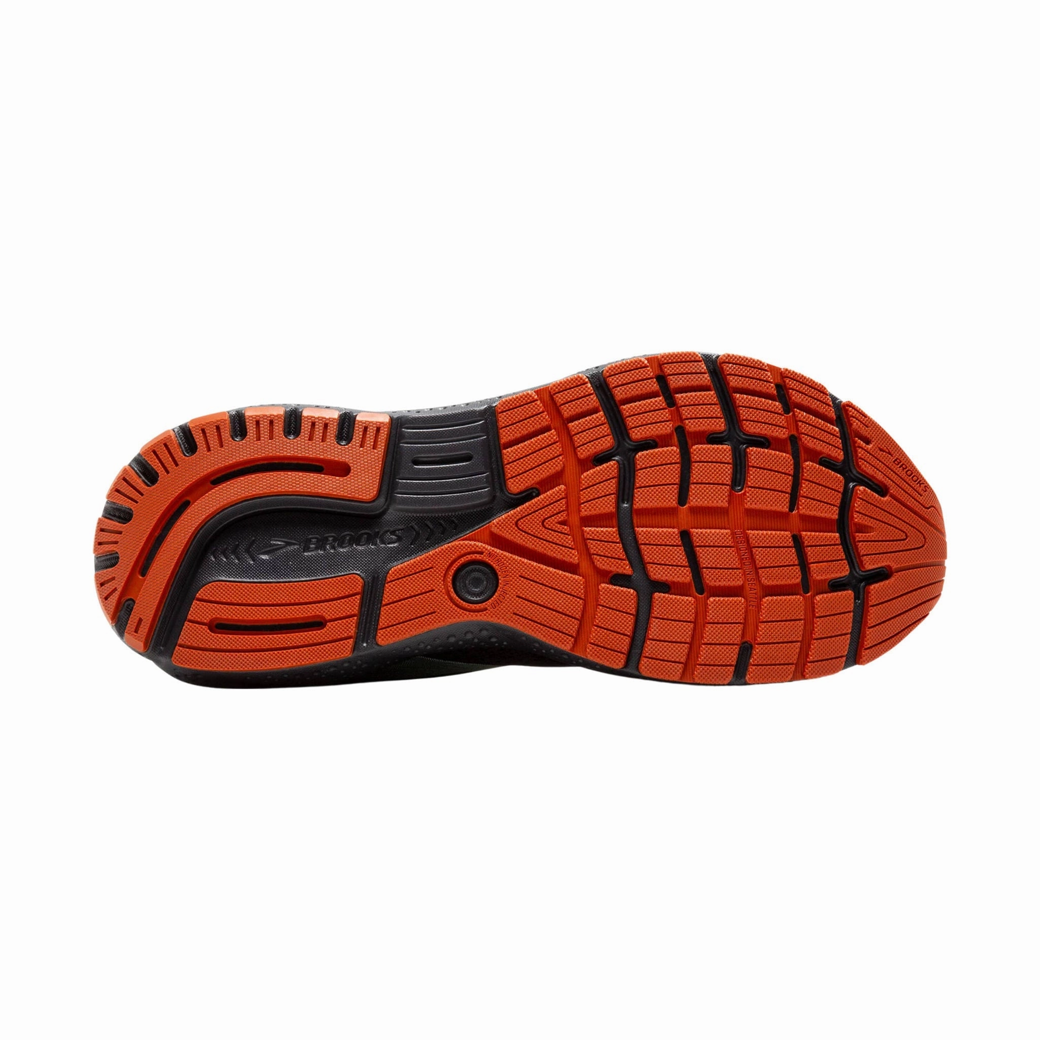 Shock-absorbent cushioning Brooks Men's Ghost 16 Road Running Shoes - Blackened Pearl/June Bug/Green