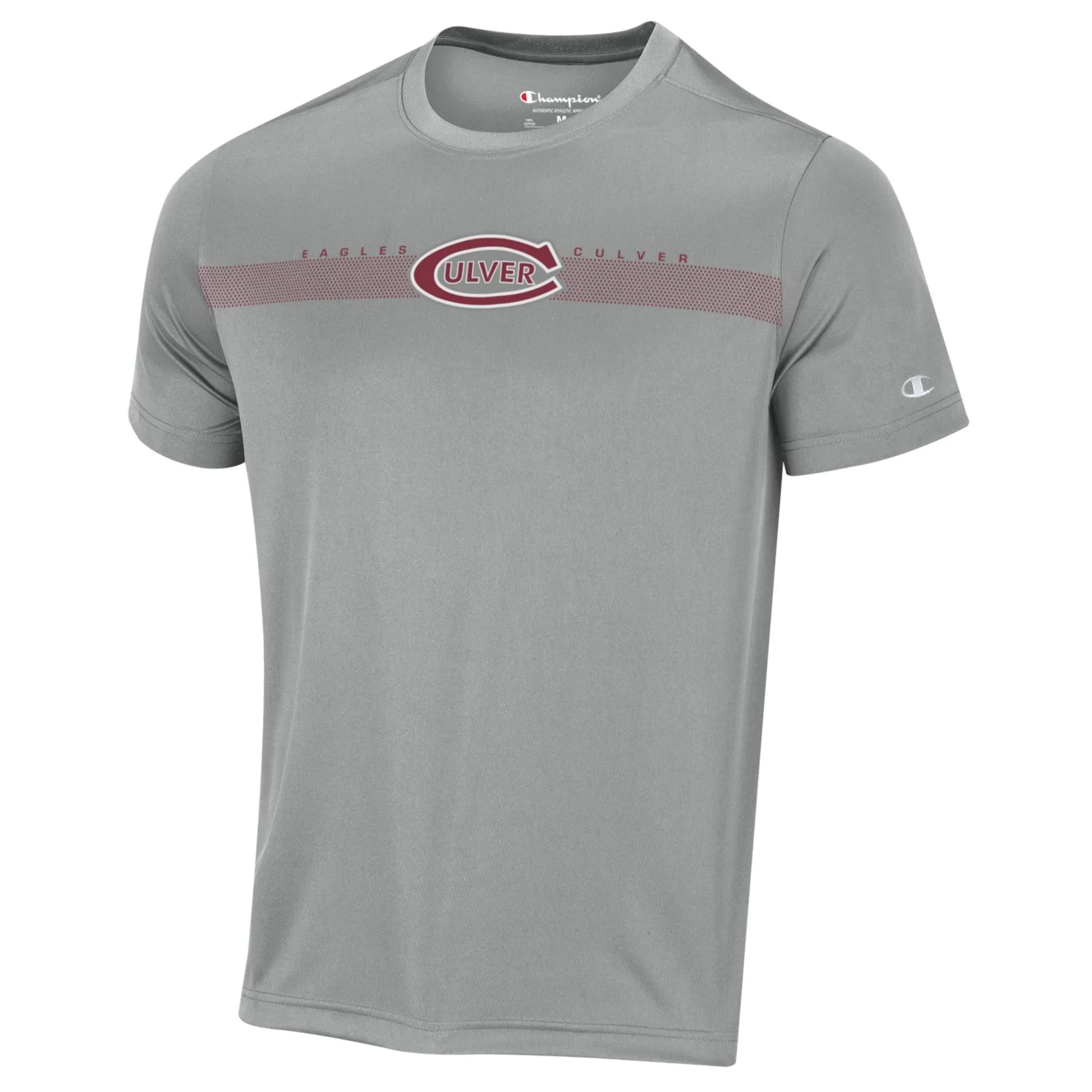 Ribbed Collar Trim Men's Champion Impact Tee - Steel Grey