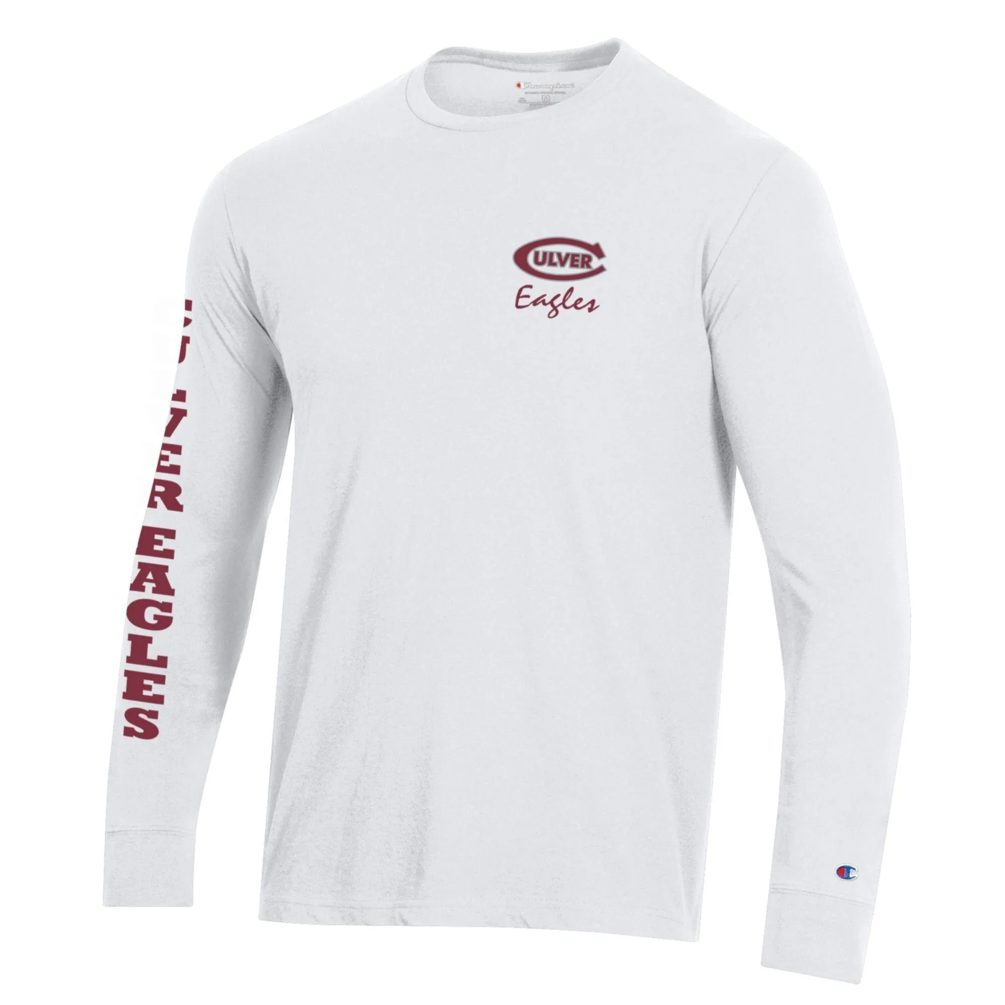 Men's Champion Long Sleeve Tee - White Non-toxic Day-to-Night Look